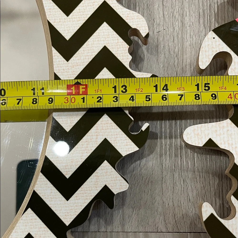Modern Chevron and Floral Wall Mirror Set
